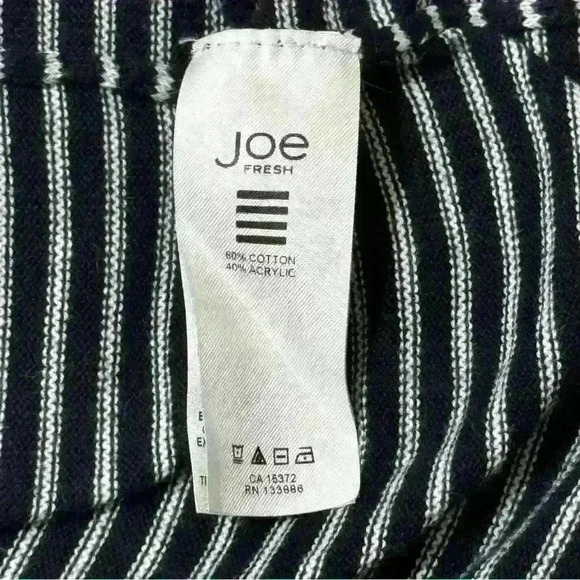 Joe Fresh Navy & White Striped Cardigan Size M, Casual Open Front Layering Piece - Picture 4 of 5